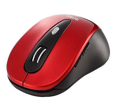 intex shiny wireless mouse, (black & red) (i year warranty)