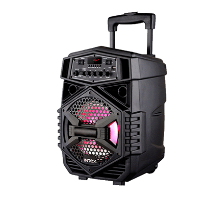 intex t-200 trolley speaker portable wireless bluetooth dj party speaker with led lights rechargeable