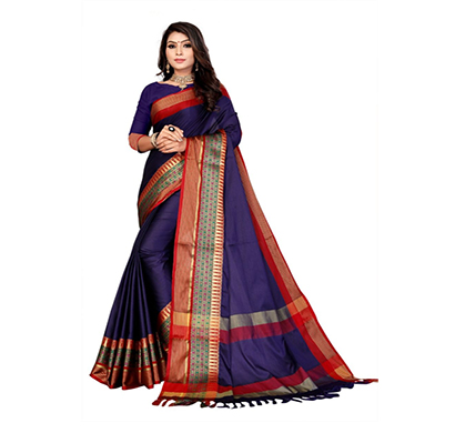 jeaqurd designer (minakarni 4402) silk saree soft aura cotton silk hathi minakarni border with attached running blouse saree for women ( multicolor)