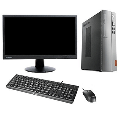 lenovo ideacentre 510s-08ikl 90gb000qin with 21.5 inch monitor (core i3-7100/ 4gb ram/ 1tb hdd/bluetooth / wifi / dvdrw / dos) tower desktop computer silver black