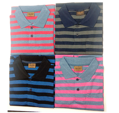 big skay men's yarn dyed collar t-shirt with chest pocket