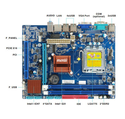 mente g31-chl3 mini-atx form factor motherboard