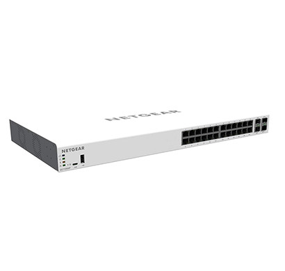 netgear (gc728xp) 24 port gigabit ethernet 380w poe l2+ smart switch with insight remote management, 2 port sfp, 2 port 10gb sfp+