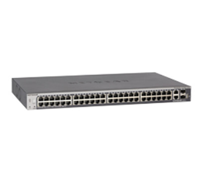 netgear (gs752tx) 52-port gigabit/10g stackable smart managed pro switch with 2 x 10g copper and 2 x 10g sfp+, desktop/rackmount, and prosafe lifetime protection