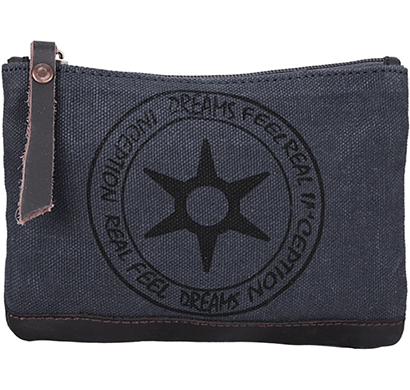 neudis - pouchinception, genuine leather & recycled stone washed canvas utility pouch - drean feel real inception - blue