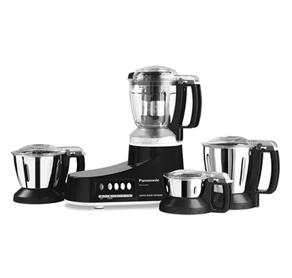 panasonic mx-ac400 550-watt super mixer grinder with 4 jars (black)