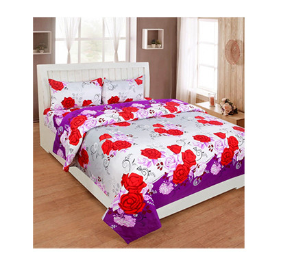 panipat direct (pddb01) microfiber double bed sheet with two pillow covers (purple)