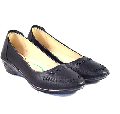 pokrok women pu stylish belly shoes (getset5) black