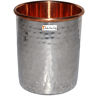 prisha india craft glass024-1 handmade water glass copper tumbler/ capacity 250 ml