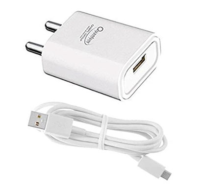 quantum qhm2000 mobile charger with usb cable (white)