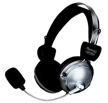 quantum qhm 862 wired headset with mic (black)