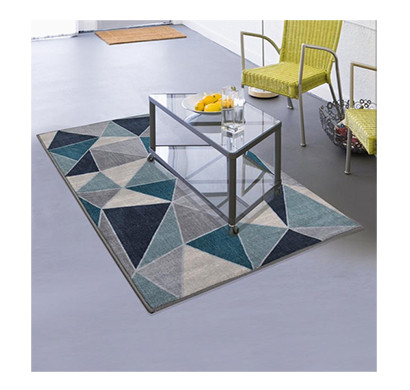 rugsmith (rs000026) rug & carpet green & blue color premium qualty geometrical pattern polyamide nylon confetti rug area rug