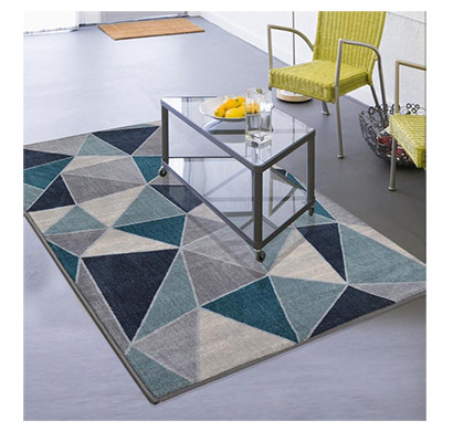 rugsmith (rs000027) rug & carpet green & blue color premium qualty geometrical pattern polyamide nylon confetti rug area rug