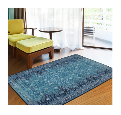 rugsmith (rs000048) rugs & carpets warn blue color premium qualty traditional pattern polyamide nylon legacy rug area rug ( size 4x6)