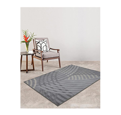 rugsmith (rs000051) rugs & carpets grey color premium qualty geometrical pattern polyamide nylon linear rug area rug (carpet size 4 x 6)