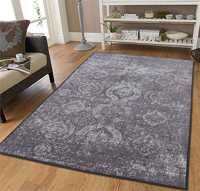 rugsmith (rs000210) grey color premium qualty classical pattern polyamide nylon rococo rug area rug