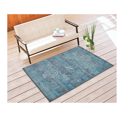 rugsmith (rs000063) rugs & carpets (size 4x6) teal grey color premium qualty traditional pattern polyamide nylon mirage rug area rug