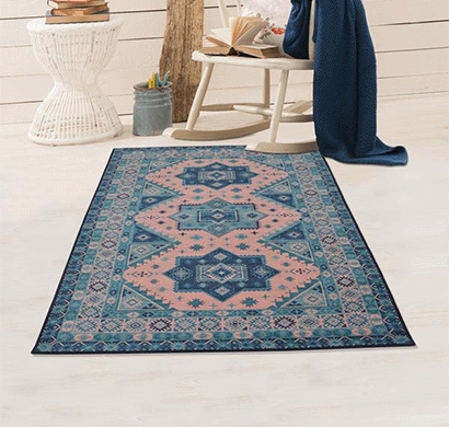 rugsmith (rs000068) teal & rosette color premium qualty traditional pattern polyamide nylon royal rug area rug