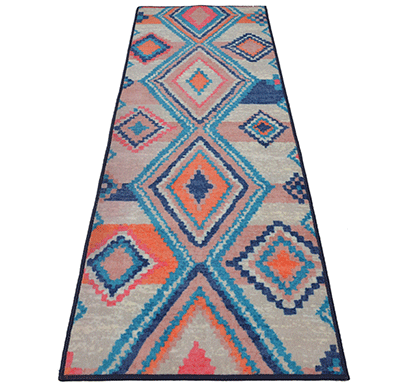 rugsmith (rs000071) multi color premium qualty geometrical pattern polyamide nylon tangier rug runner