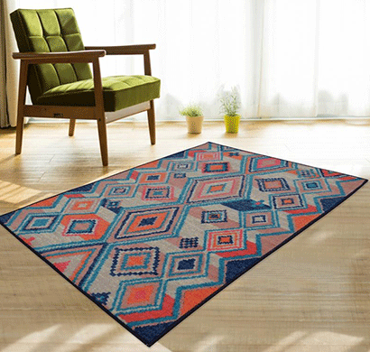 rugsmith (rs000072) multi color premium qualty geometrical pattern polyamide nylon tangier rug runner