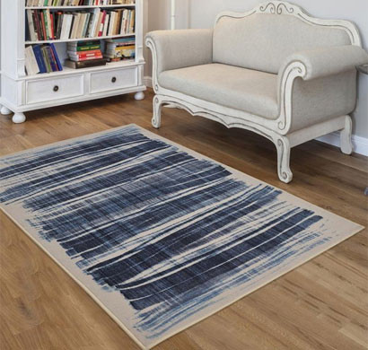 rugsmith (rs000096) navy color premium qualty modern pattern polyamide nylon scratch rug area rug