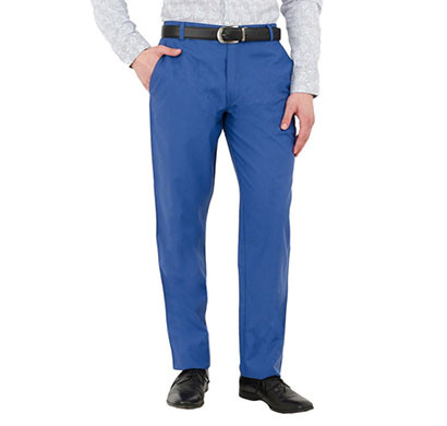 shaurya-f tr-258 slim fit men linen blue trouser