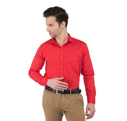 shaurya-f men's solid formal shirts (red)