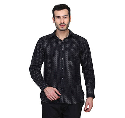 shaurya-f men's solid casual shirt (black)