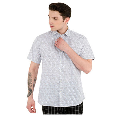 shaurya-f cotton half sleeve men's solid casual shirt