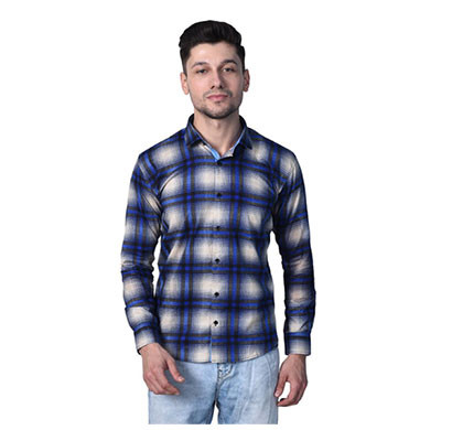 shaurya-f men's solid casual checks shirt