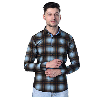 shaurya-f checks full sleeve solid men's casual shirt