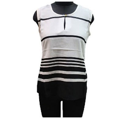 silver ladies ivory polyester sleeveless top