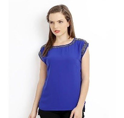 silver ladies blue tunic top (blue)