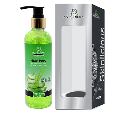 skinlicious aloe vera beauty gel for skin and hair, 240ml - paraben & sulphate free