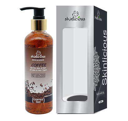 skinlicious coffee beauty gel for skin and hair, 240ml - paraben & sulphate free