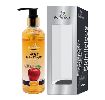 skinlicious apple beauty gel for skin and hair, 240ml - paraben & sulphate free