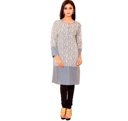 sml originals- sml_3005, beautiful stylish 100% cotton kurti, (grey)