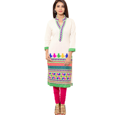 sml originals- sml_3017, beautiful stylish 100% cotton kurti, (green)
