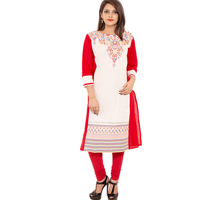 sml originals- sml_3035, beautiful stylish 3/4 sleeve cotton kurti, (red)