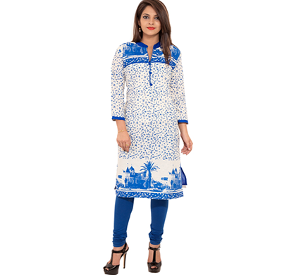 sml originals- sml_3037,beautiful stylish 3/4 sleeve cotton kurti, (blue)