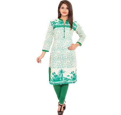 sml originals- sml_3037, beautiful stylish 3/4 sleeve cotton kurti, (green)