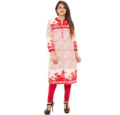 sml originals- sml_3037, beautiful stylish 3/4 sleeve cotton kurti, (red)