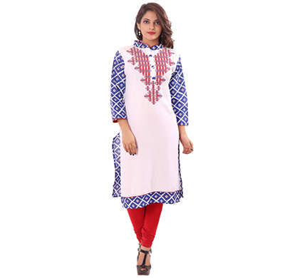 sml originals- sml_3043, beautiful stylish 3/4 sleeve cotton kurti with embroidery,(red)