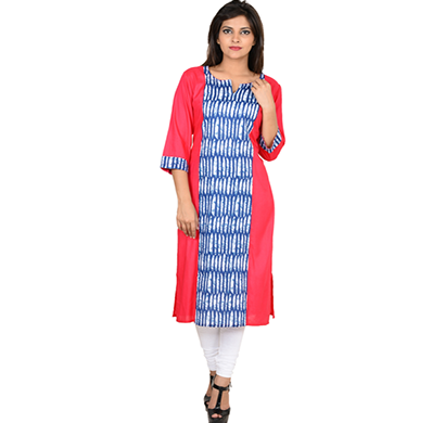 sml originals- sml_3110, beautiful stylish 3/4 sleeve 100% reyon kurti, (pink)