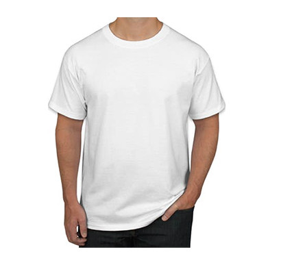 sports man round neck h/s t-shirts/ white
