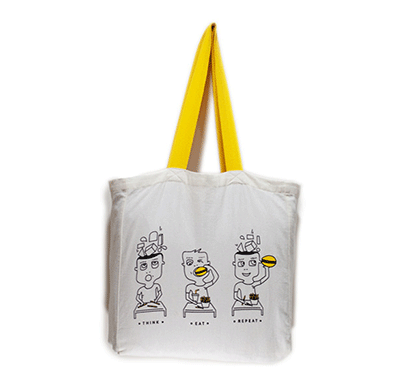 squares and squiggles tote bag - think eat repeat