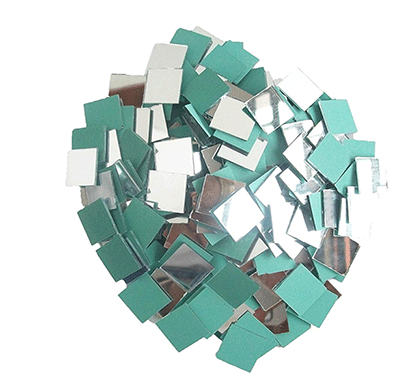 square shape mirror beads for art and craft and also used in embroidery (square shape 7 mm)