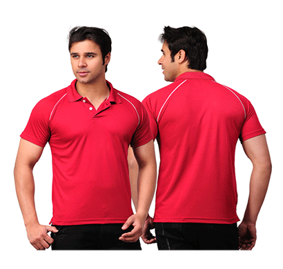 sulfa 100anb (200 gsm drifit) gym/ athletic/ sports polo coller t-shirt red