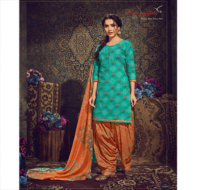 suryajyoti dress material top & bottom-all cotton patiala kudi dress material (multicolor)