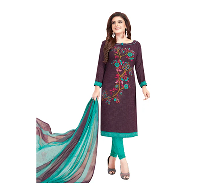 tendisha (2754) synthetic printed unstitched dress material (multi)